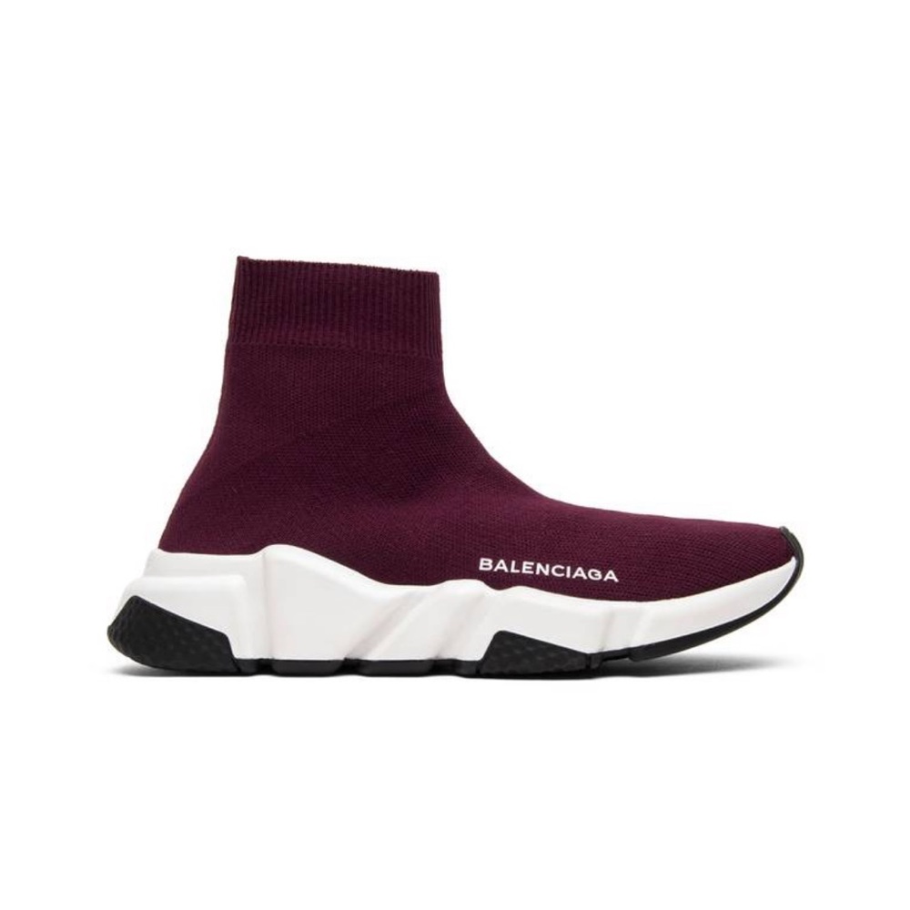 Size 11 burgundy balenciaga runners worn